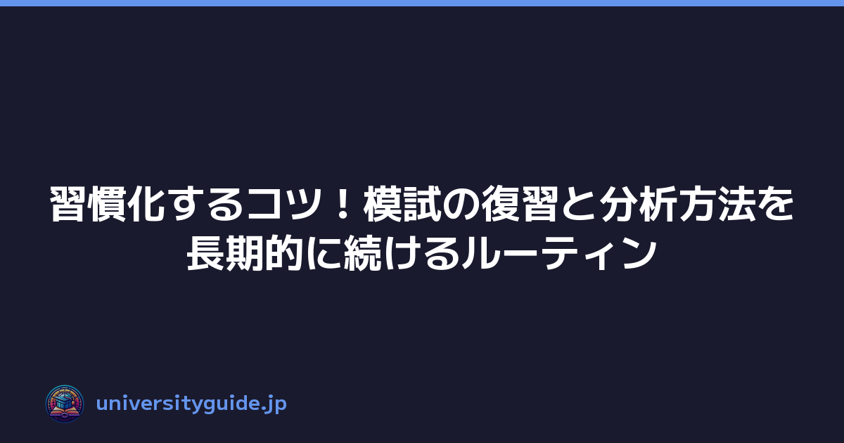 Featured image of post 習慣化するコツ！模試の復習と分析方法を長期的に続けるルーティン
