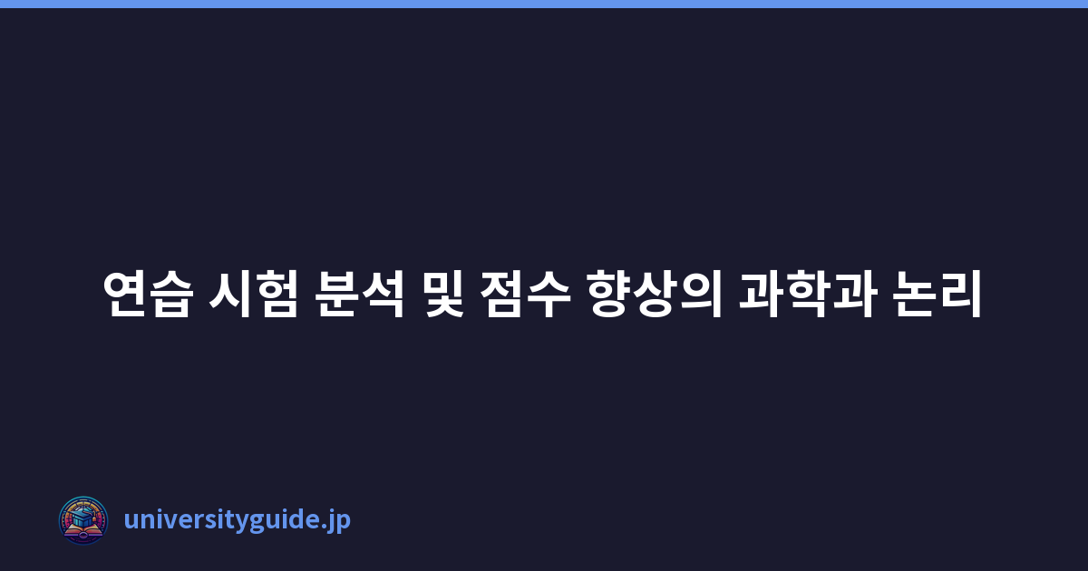 연습 시험 분석 및 점수 향상의 과학과 논리