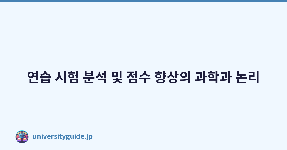 연습 시험 분석 및 점수 향상의 과학과 논리