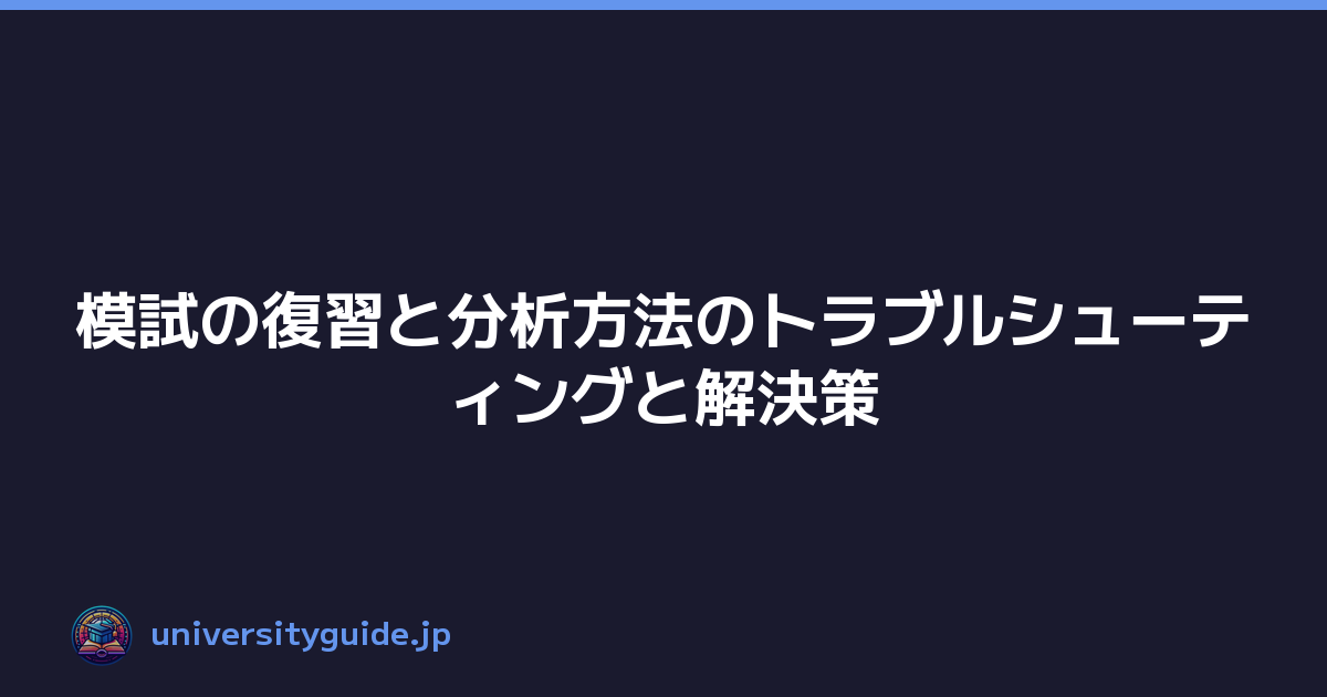 Featured image of post 模試の復習と分析方法のトラブルシューティングと解決策