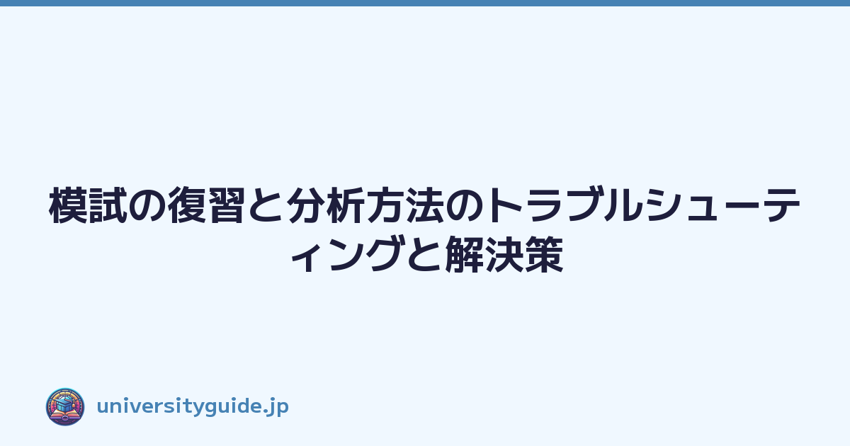 Featured image of post 模試の復習と分析方法のトラブルシューティングと解決策