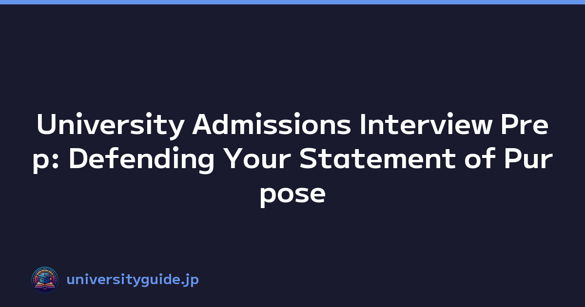 University Admissions Interview Prep: Defending Your Statement of Purpose