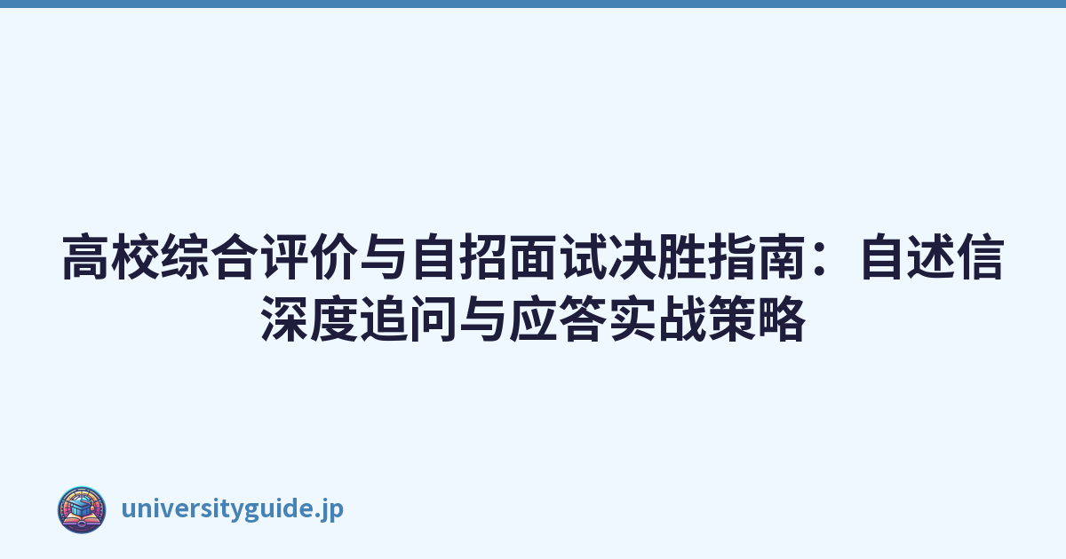Featured image of post 高校综合评价与自招面试决胜指南：自述信深度追问与应答实战策略