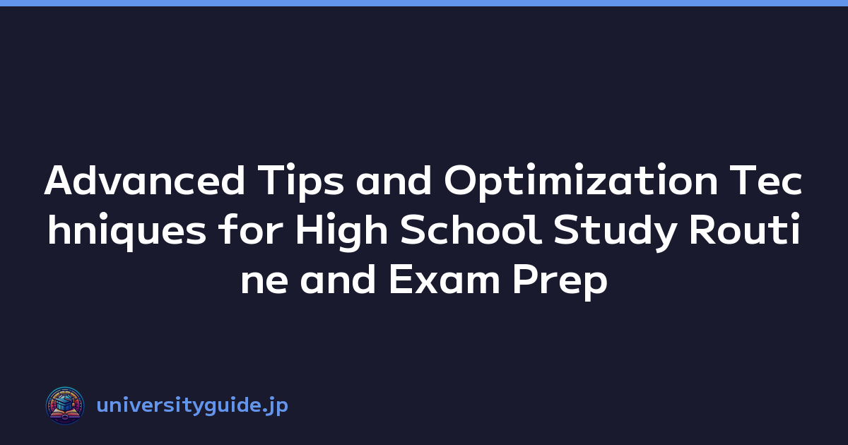 Featured image of post Advanced Tips and Optimization Techniques for High School Study Routine and Exam Prep