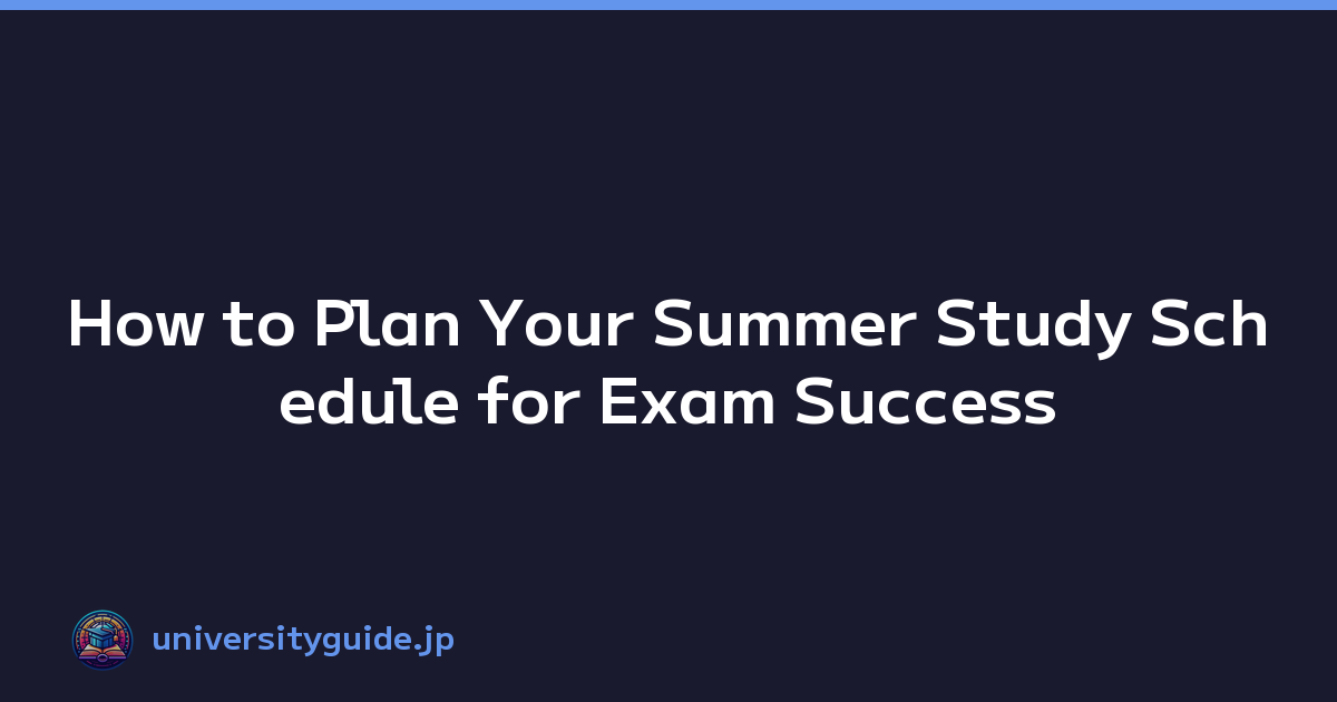 Featured image of post How to Plan Your Summer Study Schedule for Exam Success