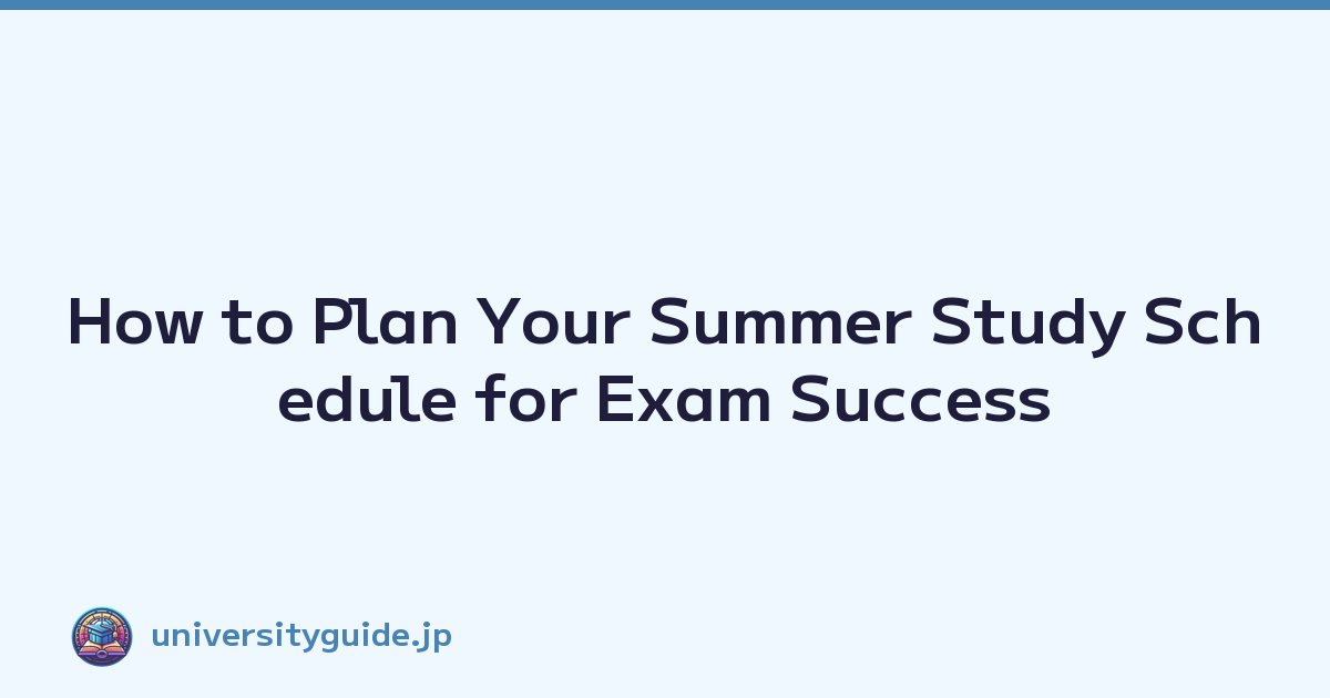 Featured image of post How to Plan Your Summer Study Schedule for Exam Success